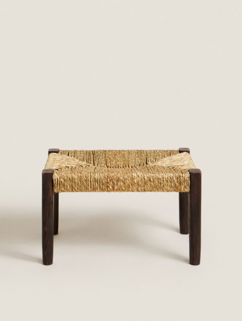 OAK AND SEAGRASS MINI STOOL