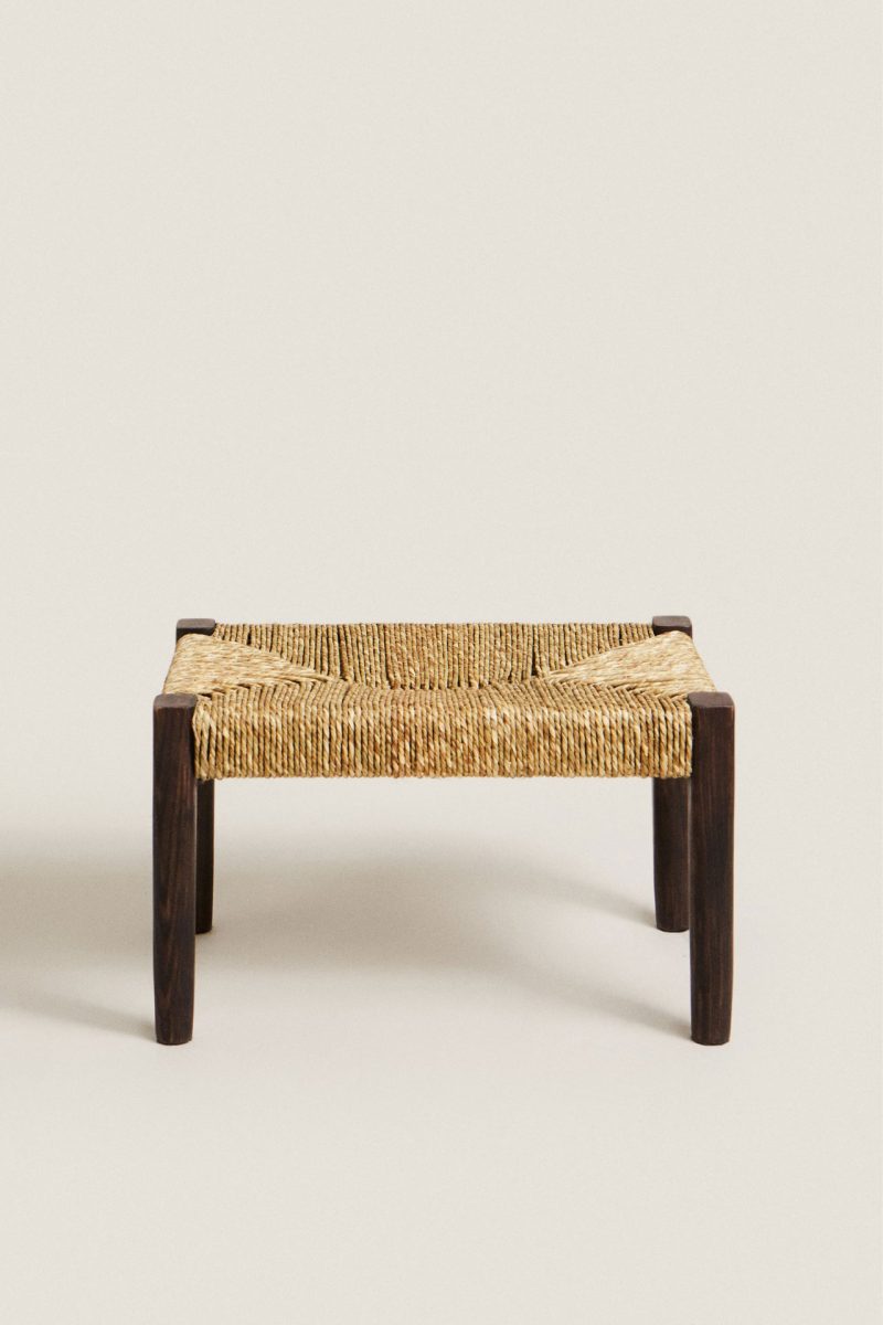 OAK AND SEAGRASS MINI STOOL - Image 9