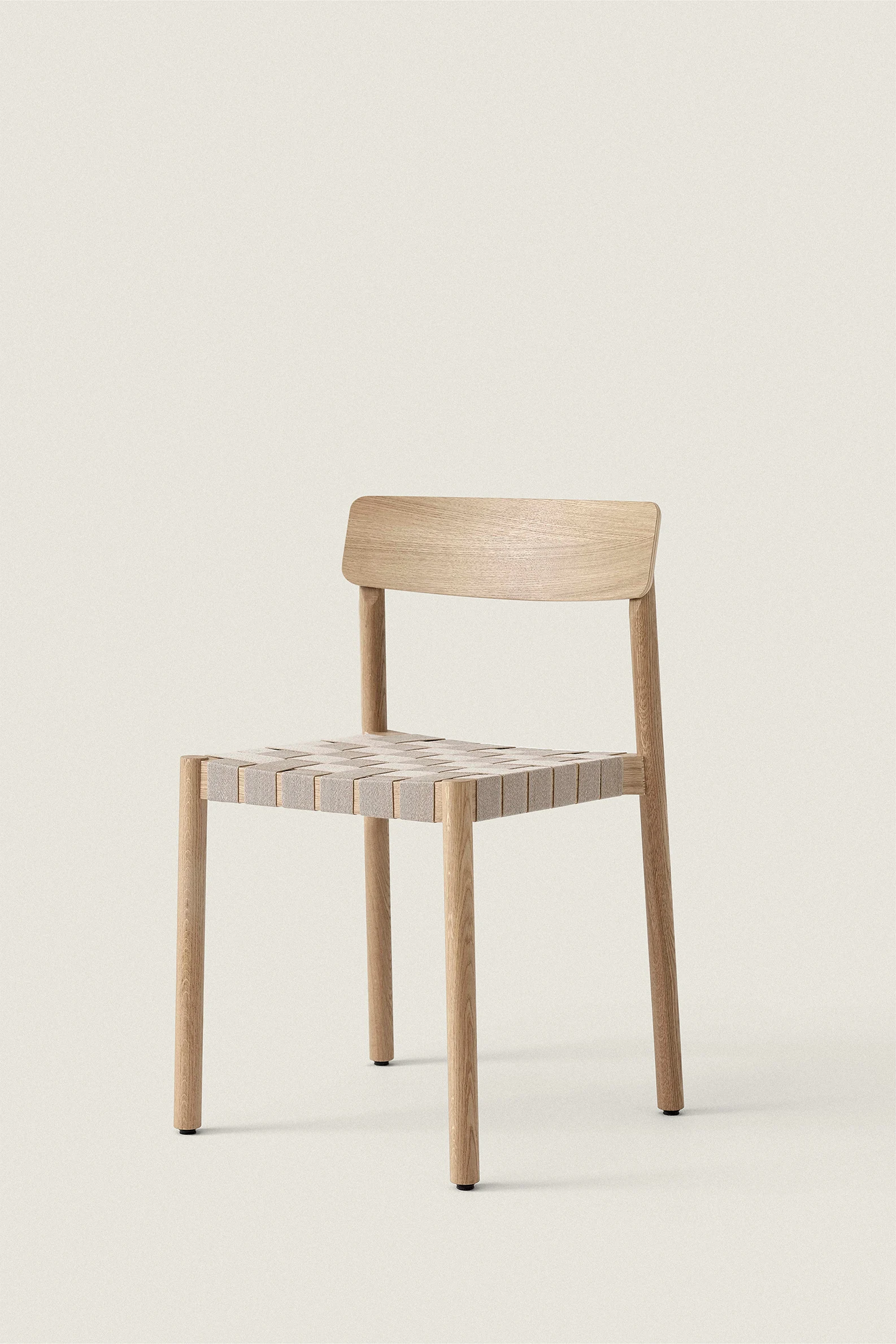 OAK AND LINEN WEBBING CHAIR - Image 4