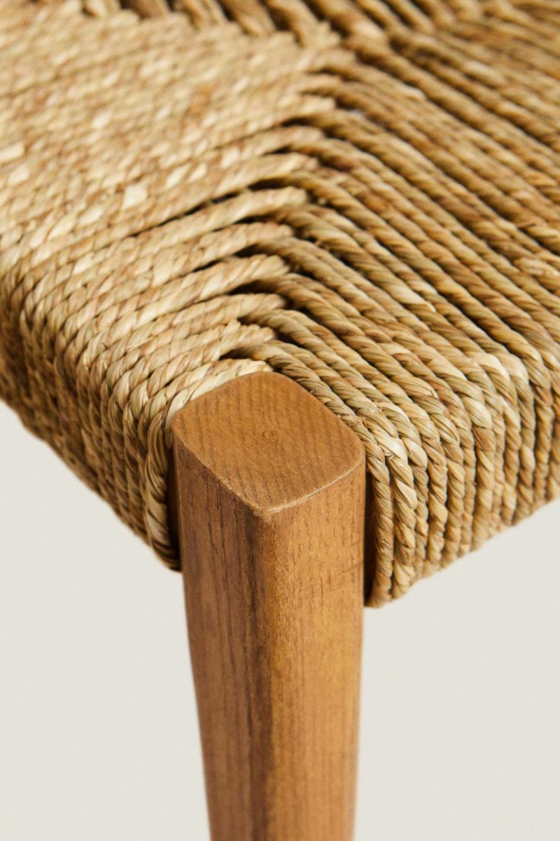 OAK AND SEAGRASS MINI STOOL - Image 2