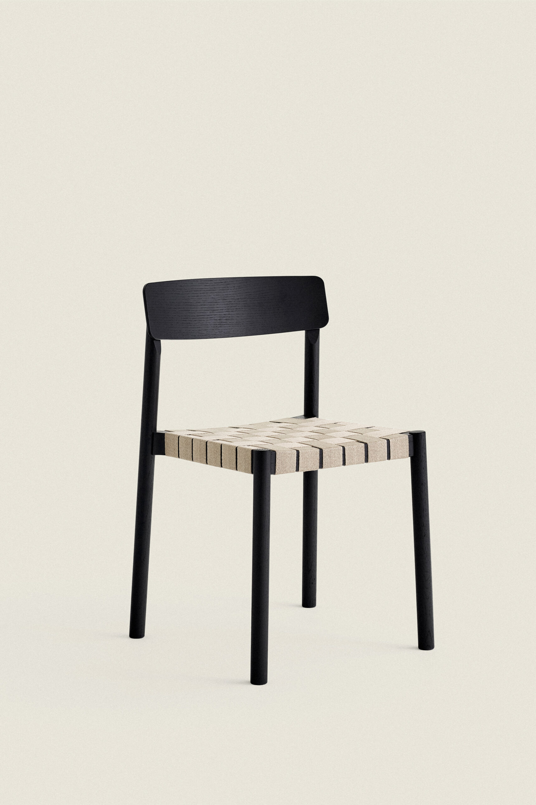 OAK AND LINEN WEBBING CHAIR - Image 3