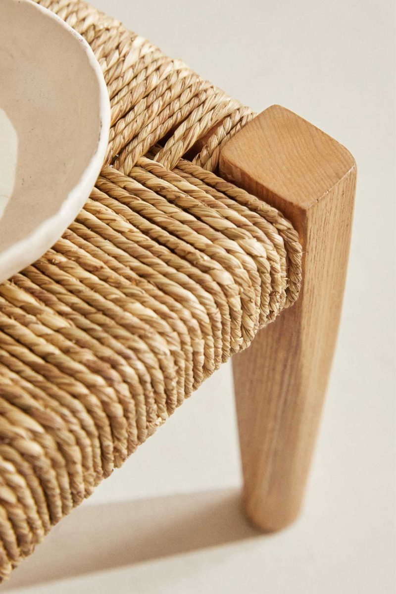 OAK AND SEAGRASS MINI STOOL - Image 4