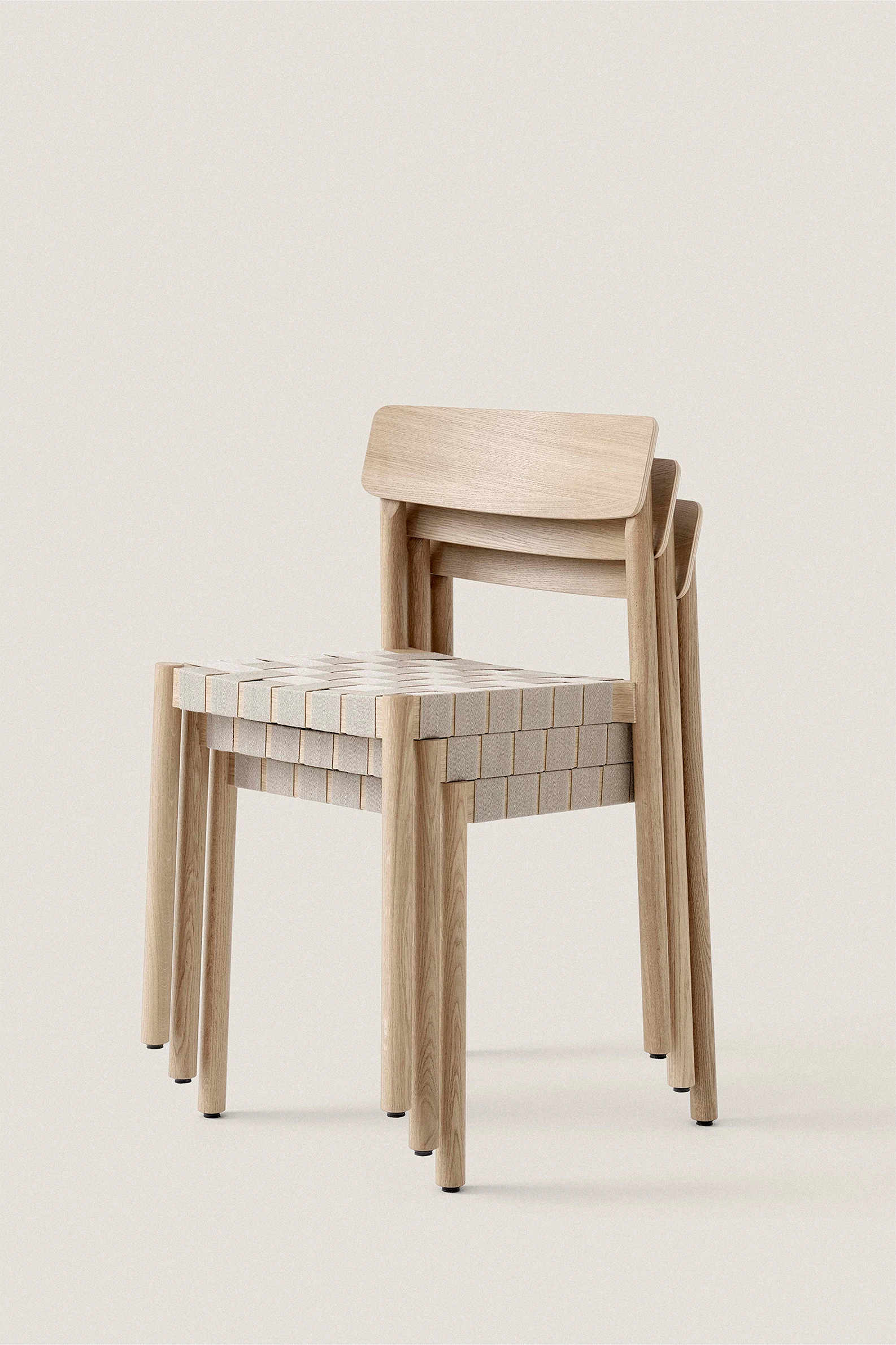 OAK AND LINEN WEBBING CHAIR - Image 6