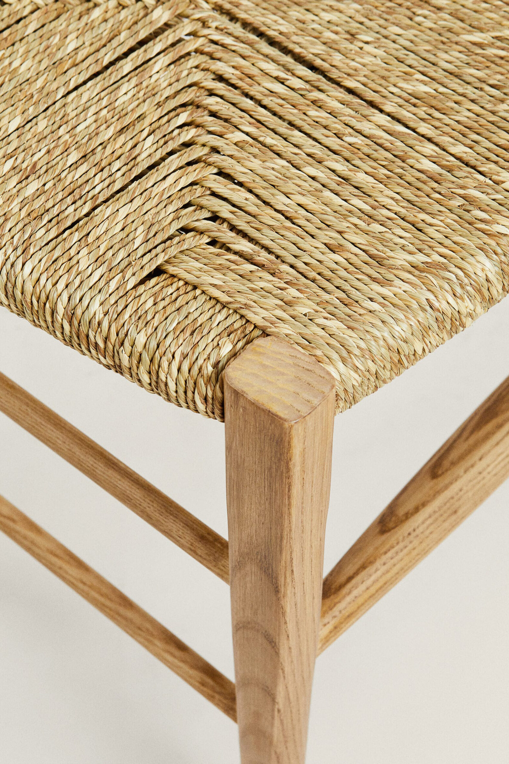 OAK AND SEAGRASS SMALL BENCH - Image 6