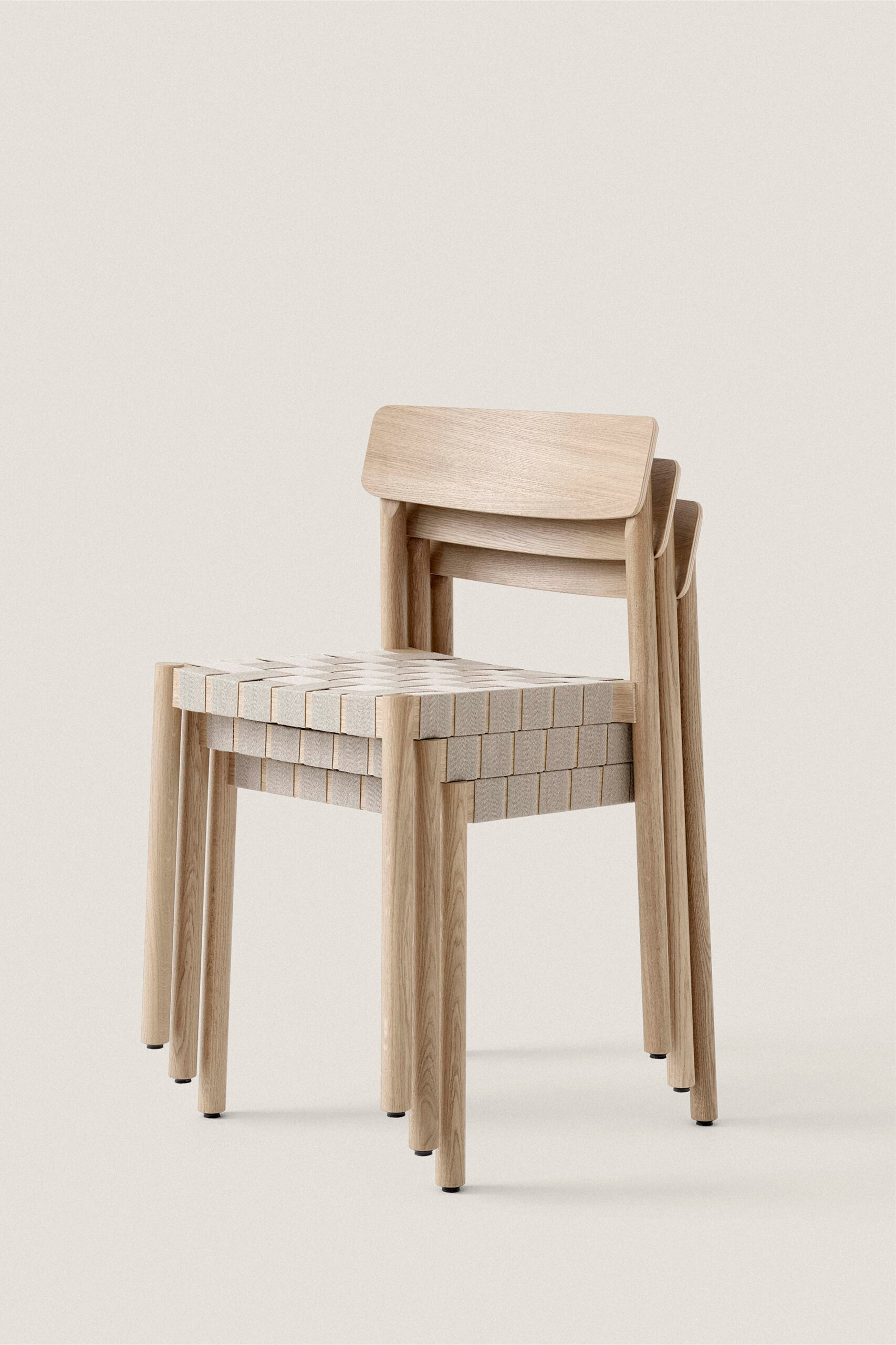 OAK AND LINEN WEBBING CHAIR - Image 8