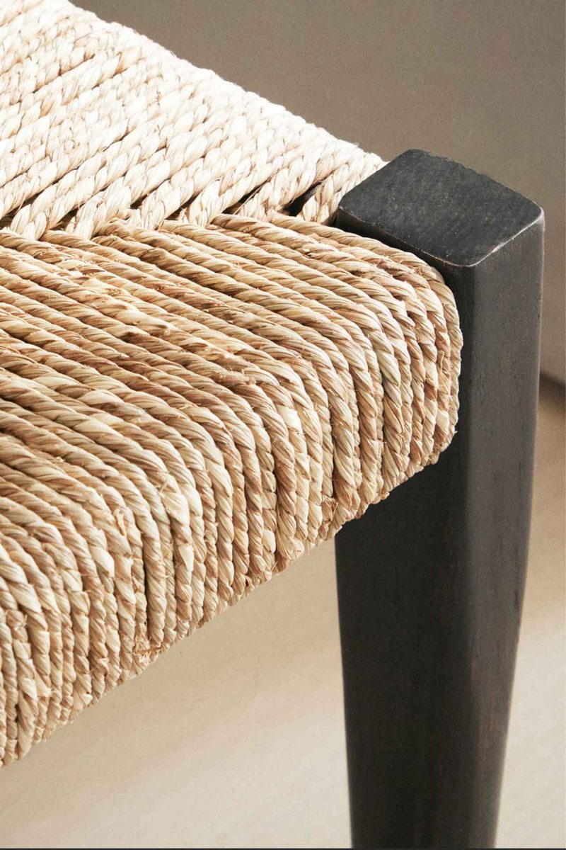 OAK AND SEAGRASS MINI STOOL - Image 12