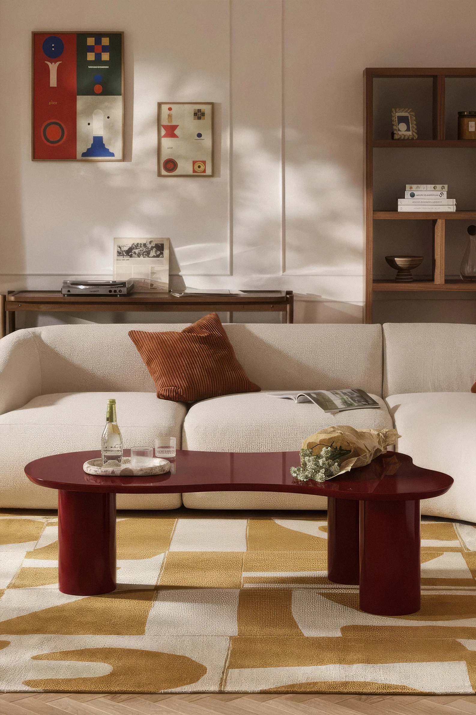 BURGUNDY COFFEE TABLE - Image 5