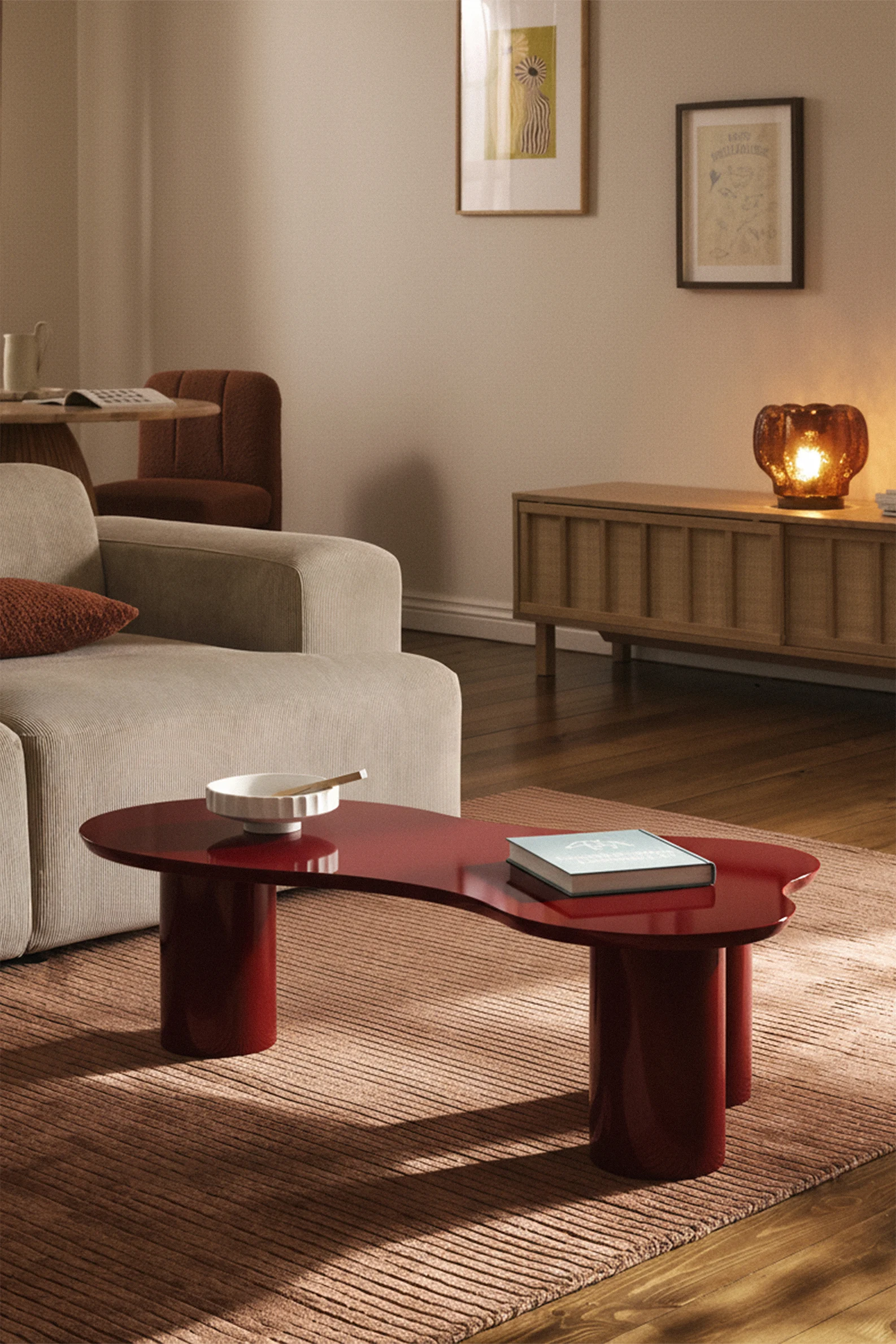 BURGUNDY COFFEE TABLE