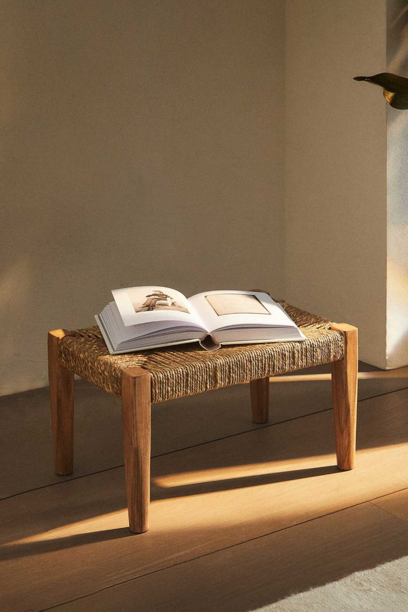 OAK AND SEAGRASS MINI STOOL - Image 7