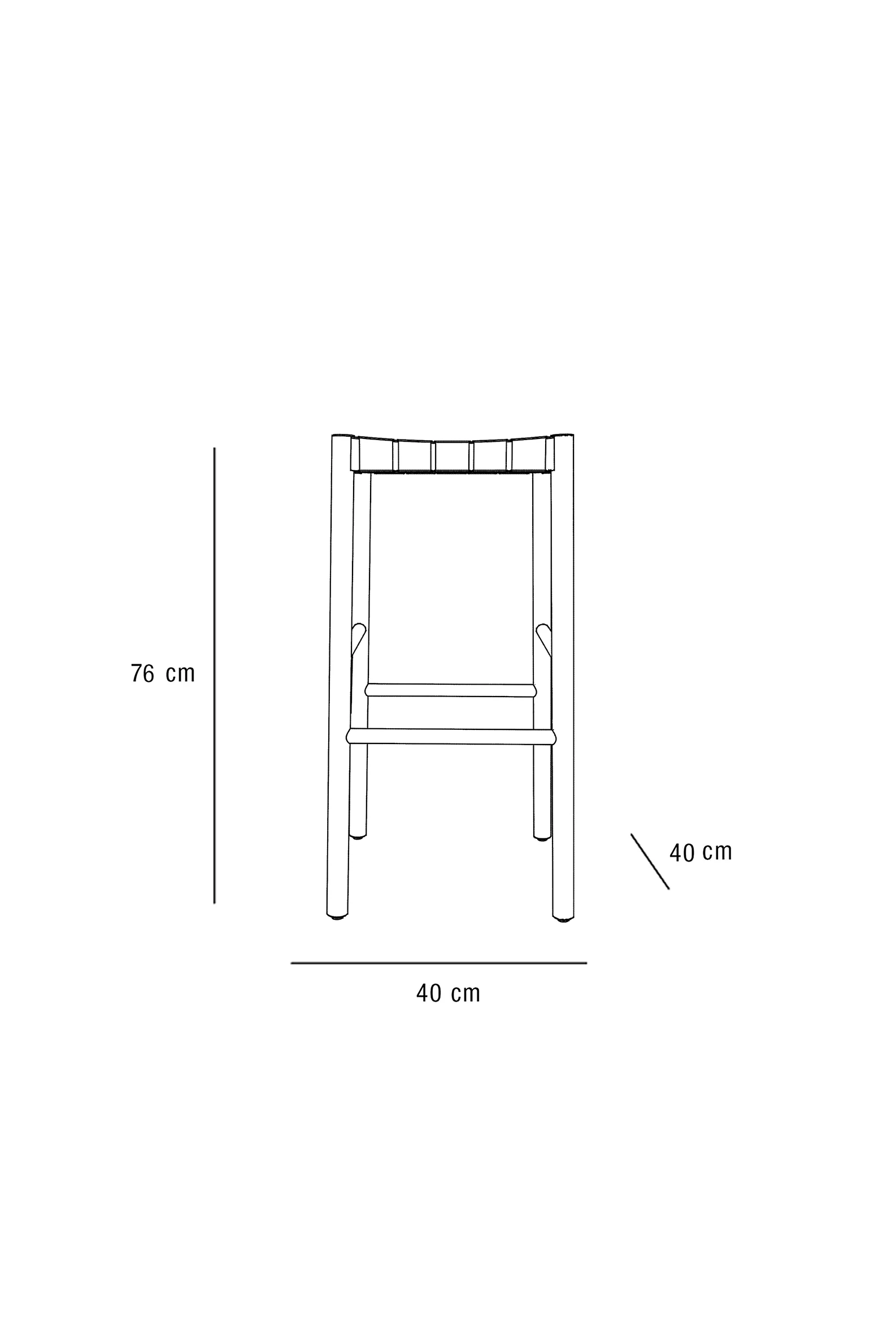 OAK AND LINEN WEBBING STOOL - Image 6