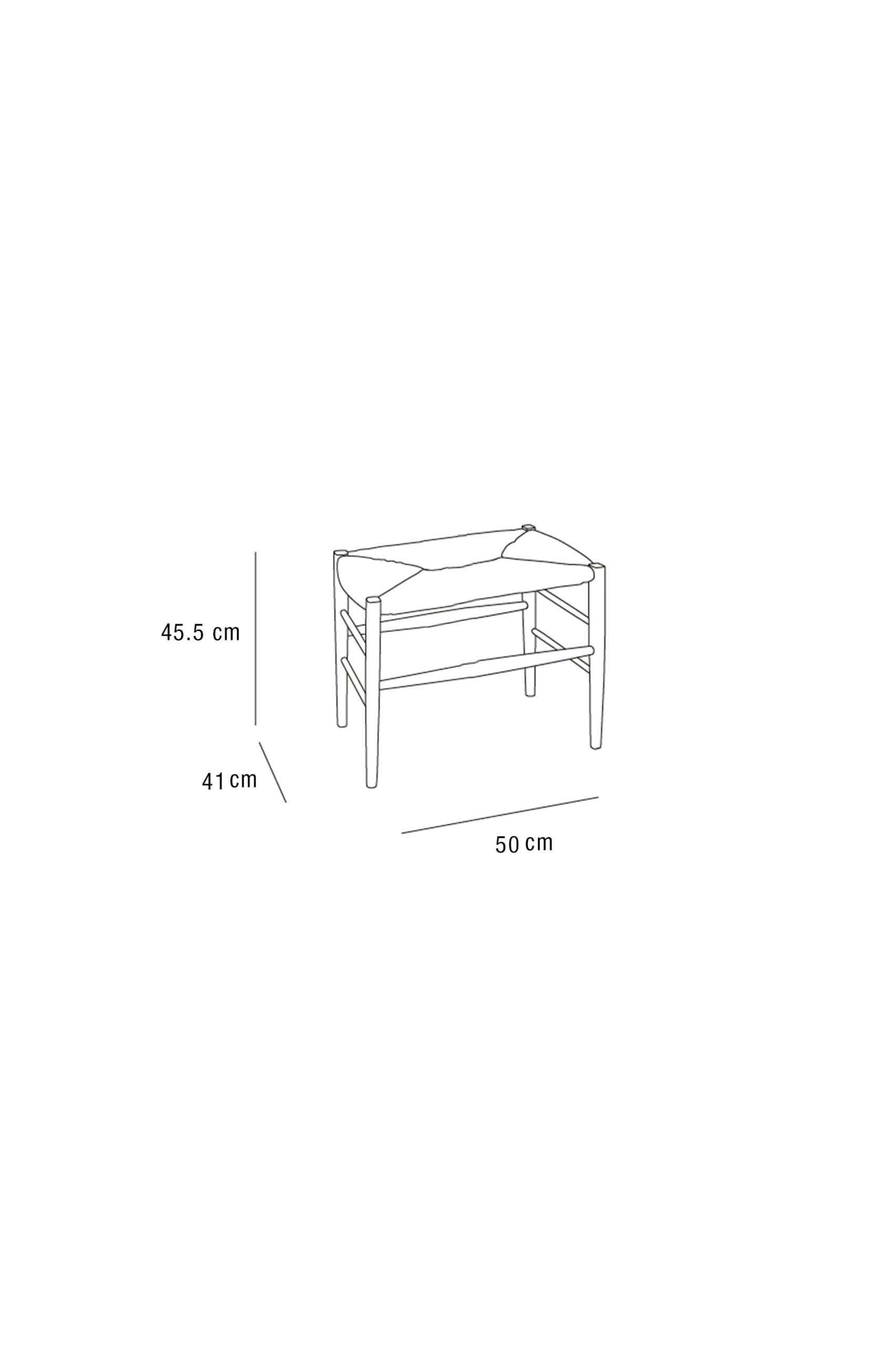 OAK AND SEAGRASS SMALL BENCH - Image 5