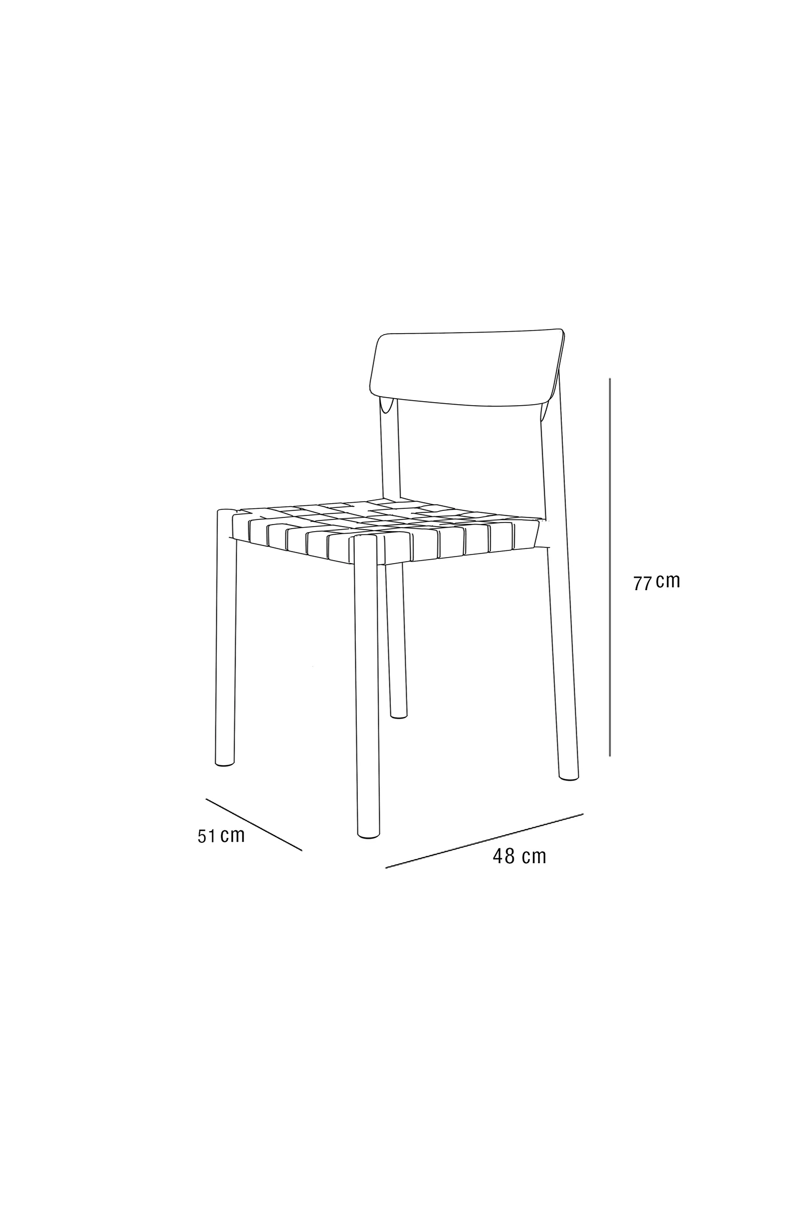 OAK AND LINEN WEBBING CHAIR - Image 3