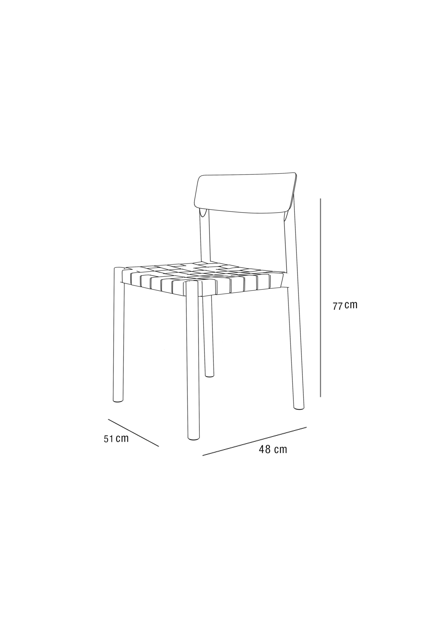 OAK AND LINEN WEBBING CHAIR - Image 4
