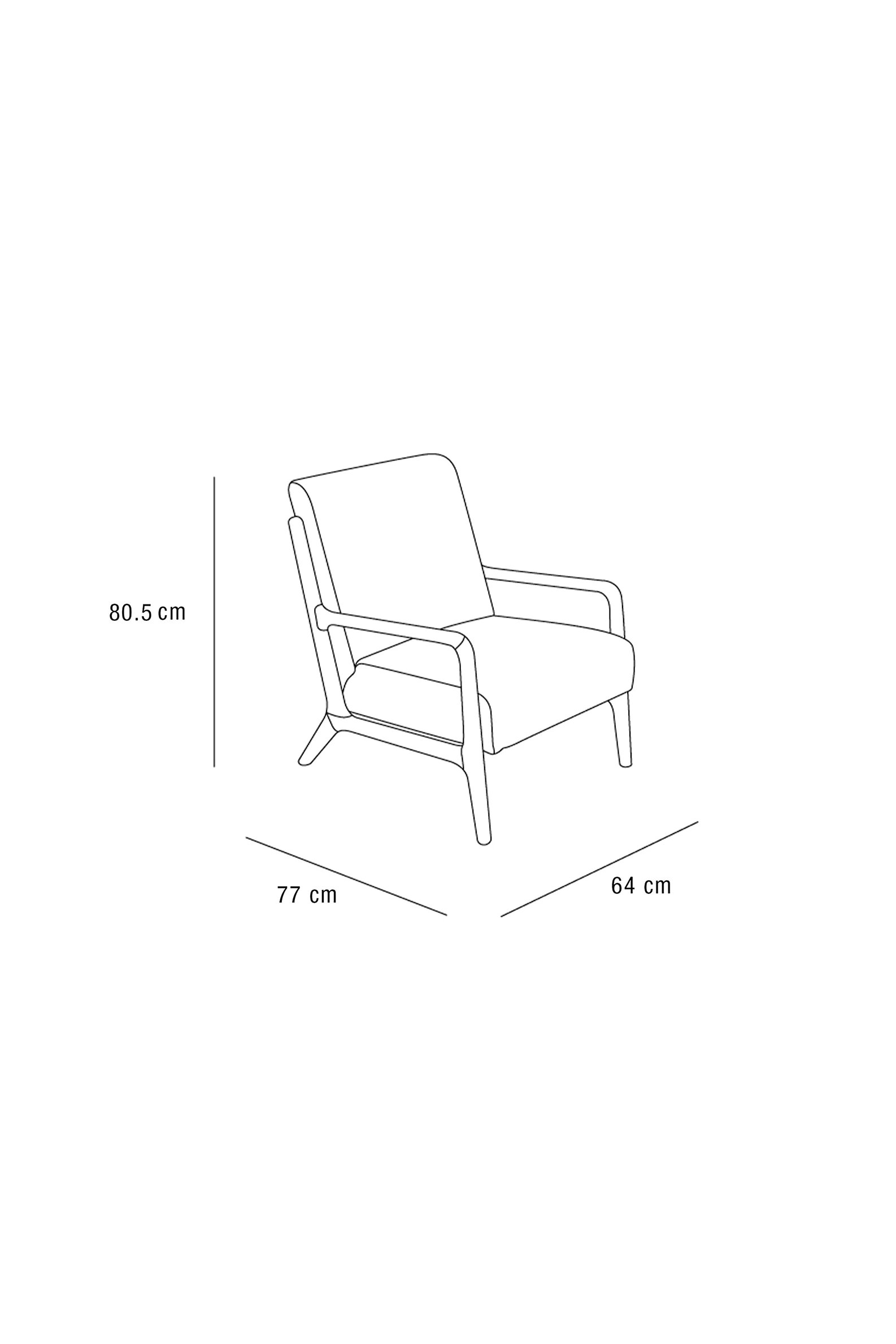 OAK WOOD AND LINEN ARM CHAIR - Image 5